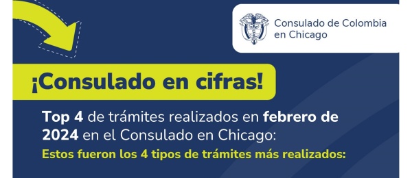 Conozca los trámites realizados en febrero de 2024 en el Consulado de Colombia en Chicago