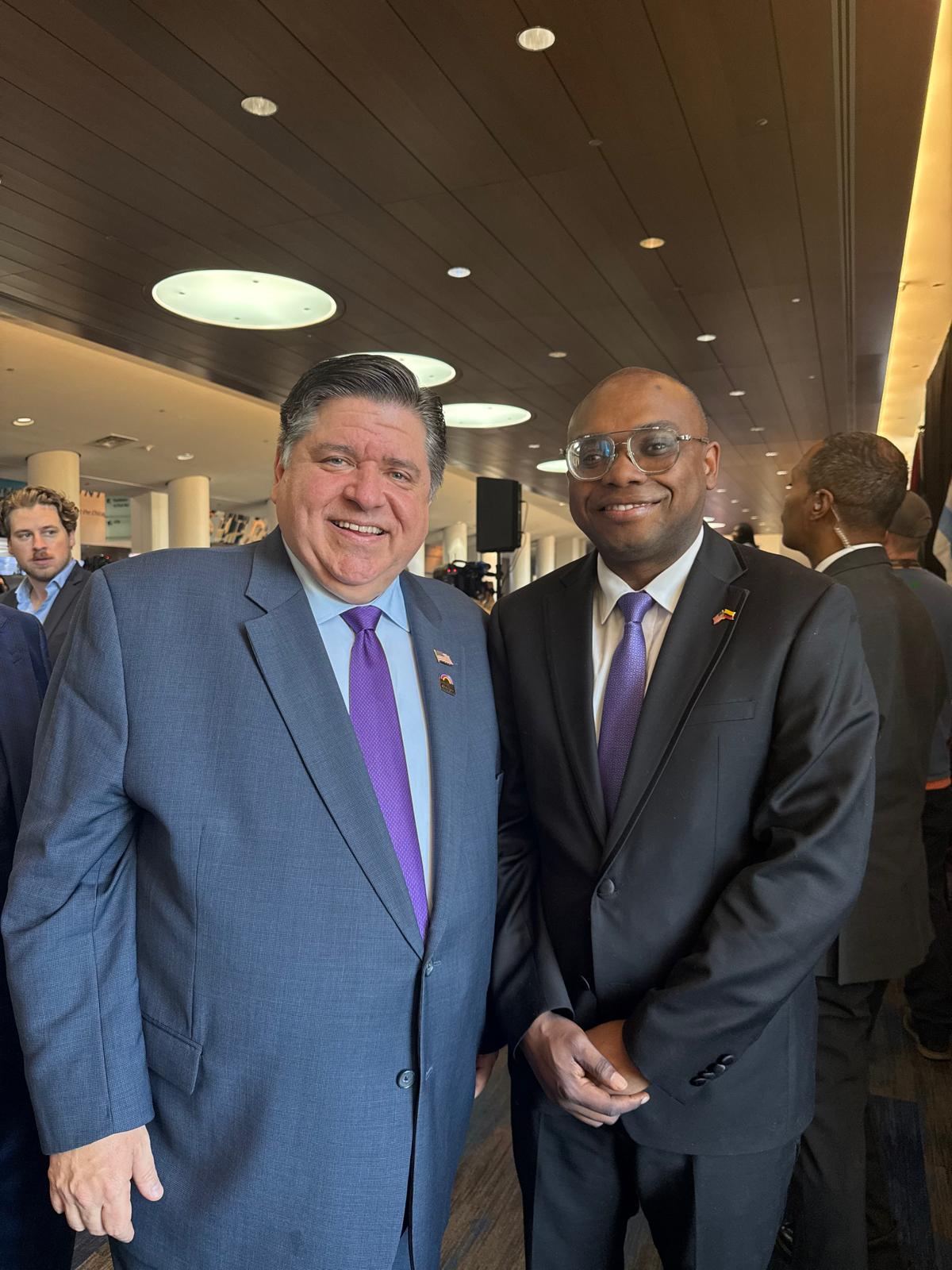 Desayuno en honor a Martin Luther King Jr, de la Rainbow Push Coalition con Jesse Jackson Jr, Gobernador de Illinois JB Priztker y Alcalde de Chicago, Brandon Johnson, Congresista Delia Ramirez