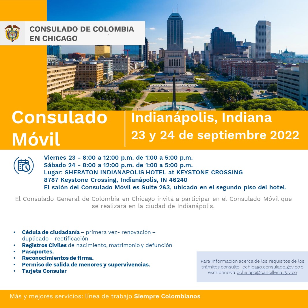 Consulado Móvil en Indiana en septiembre