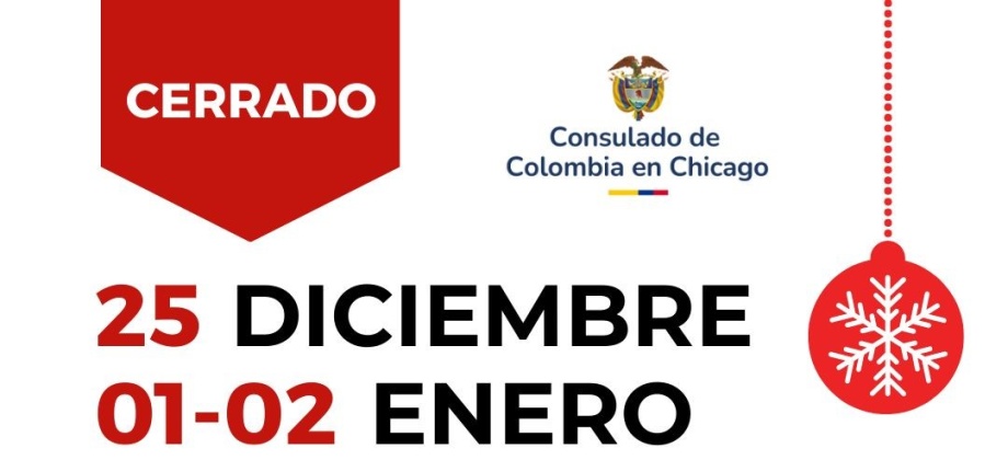 Consulado no estará abierto los días 1 y 2 de enero