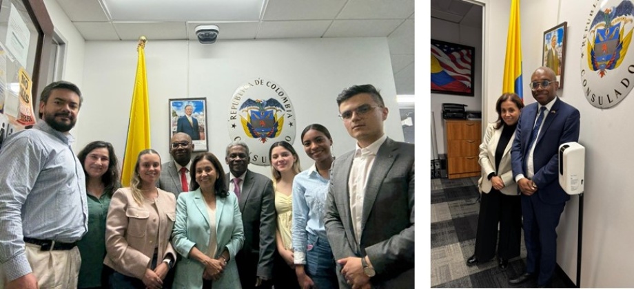 Visita de la Secretaria General y el Director Administrativo y Financiero de la Cancillería al Consulado de Colombia en Chicago para realizar un balance