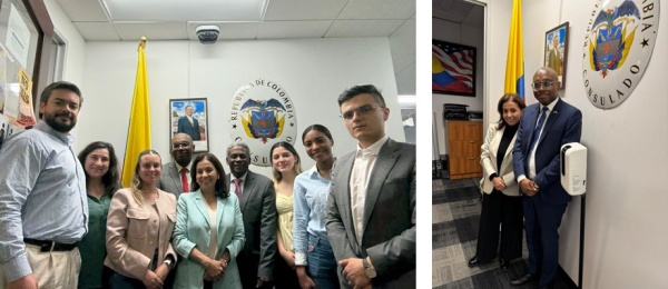 Visita de la Secretaria General y el Director Administrativo y Financiero de la Cancillería al Consulado de Colombia en Chicago para realizar un balance